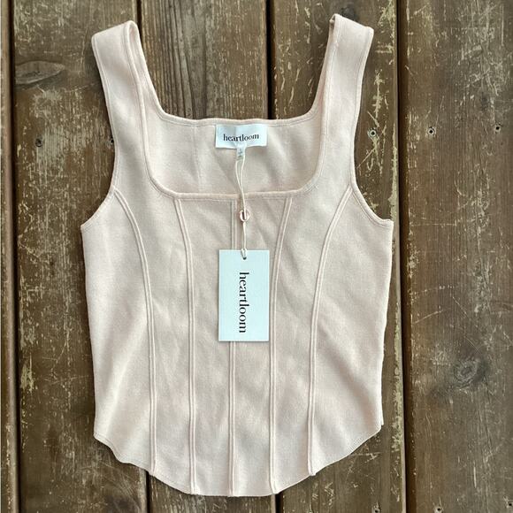 NWT Heartloom Light Pink Sweater Knit Tank Top Revolve L - Picture 2 of 3